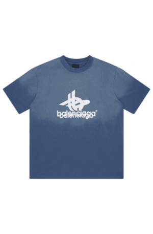 Camisa Balenciaga Double Logo "Azul"