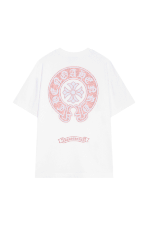 Camisa Chrome Hearts Com Logo Rosa "Branca"