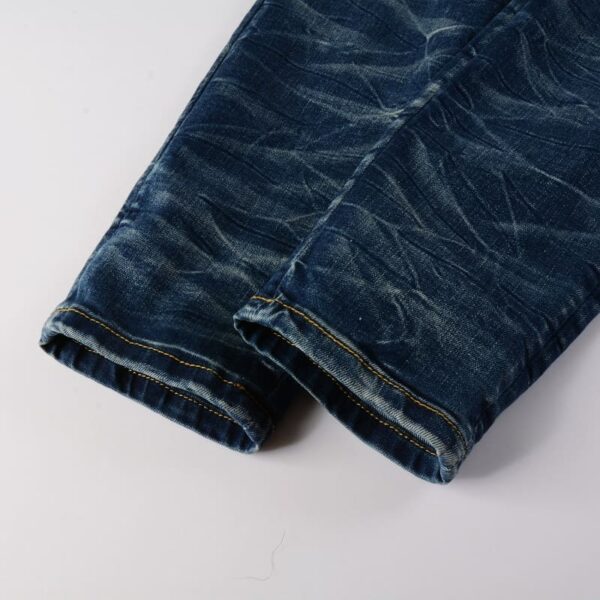 Calça Amiri Jeans Skinny com Logo Bordado "Azul" - Imagem 5