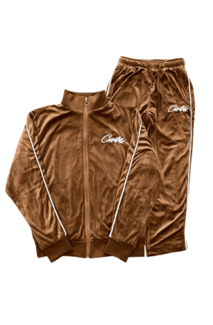 Conjunto Corteiz Allstarz VVS Velour "Marron"