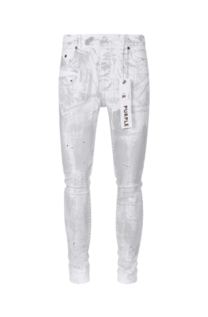 Calça Purple Brand Jeans Skinny com Manchas Cinzas "Branca