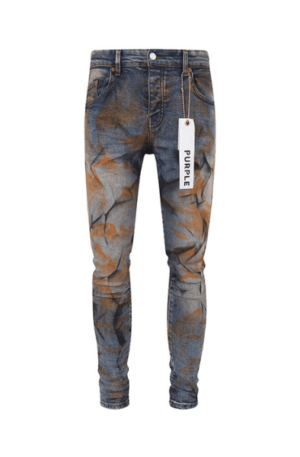 Calça Purple Brand Jeans Skinny com Manchas Marron "Azul"