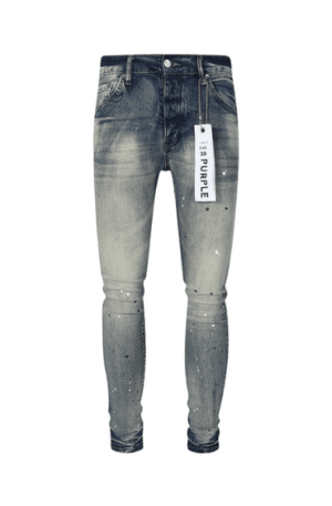 Calça Purple Brand Jeans Skinny com Respingo de tinta "Azul