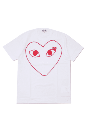 Camisa Comme des Garçons Play com Logo Estampada"Branca"