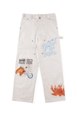 Calça Jeans Travis Scott Cactus Jack Fragment Painters "Branca"