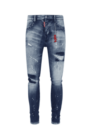 Calça Jeans Dsquared2 com Manchas Claras "AzuL"