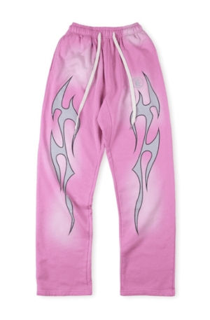 Calça Moletom Hellstar Flame Pink Flare