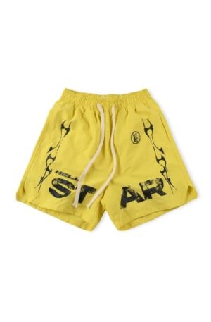 Short Hellstar com Estampa de Chamas "Amarelo"