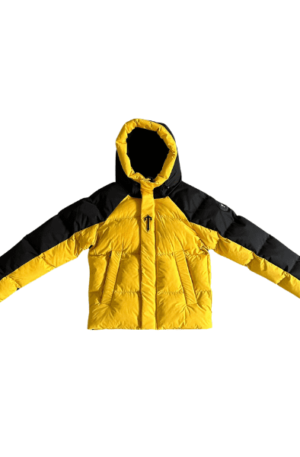 Jaqueta Puffer Trapstar Decoded Arch "Preto/Amarelo"