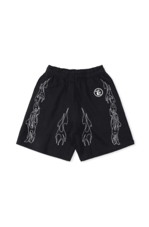 Short Hellstar com Estanpa de Chamas"Preto"
