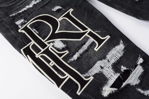 Calça Amiri Jeans Skinny com Logo Preta "Preta" - Imagem 4