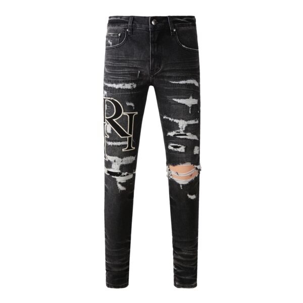 Calça Amiri Jeans Skinny com Logo Preta "Preta"