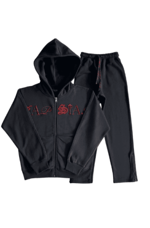 Conjunto Trapstar com Zipe e logo Bordado "Preto"