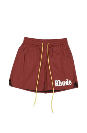 Short Rhude com Logo Bordado"Vermelho Escuro"