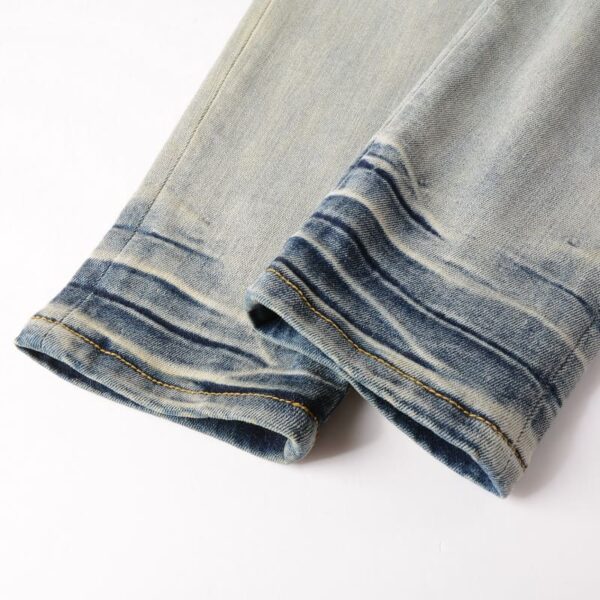 Calça Amiri Jeans Skinny com Caveira Estapada "Azul"" - Imagem 3