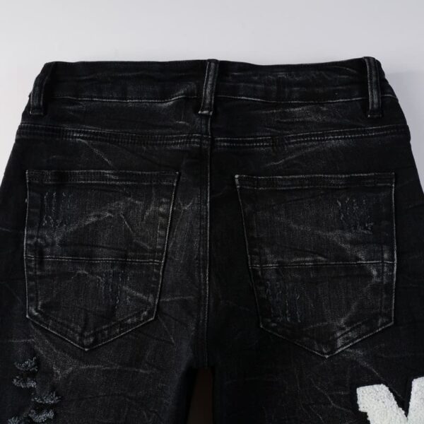 Calça Amiri Jeans Skinny com Logo Bordado "Preta" - Imagem 5