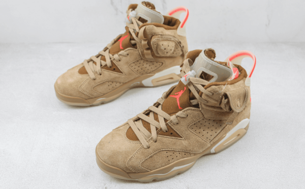 Tênis Nike Air Jordan 6 X Cactus Jack "Travis Scott"British Kaki Bright