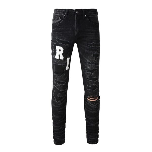 Calça Amiri Jeans Skinny com Logo Bordado "Preta"