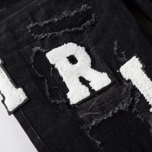 Calça Amiri Jeans Skinny com Logo Bordado "Preta" - Imagem 4
