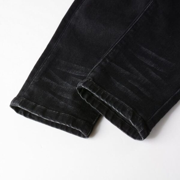 Calça Amiri Jeans Skinny com Detalhes Vermelho "Preta" - Imagem 5