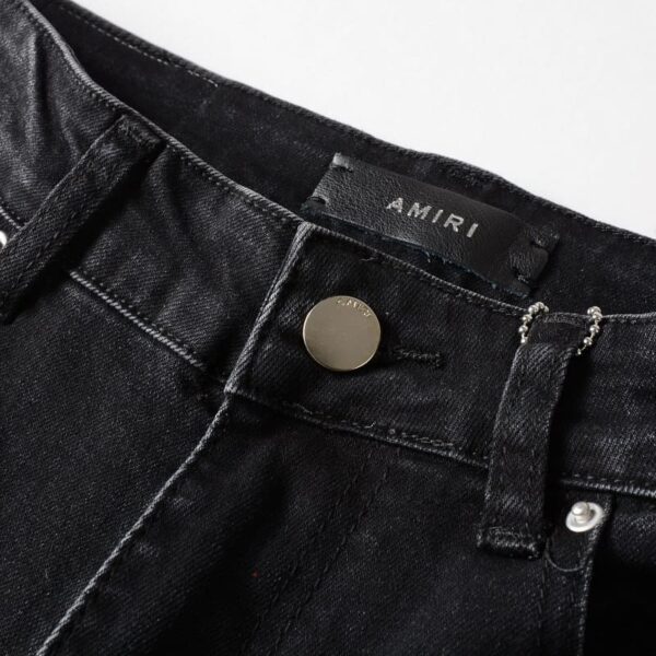 Calça Amiri Jeans Skinny com Detalhes Vermelho "Preta" - Imagem 4