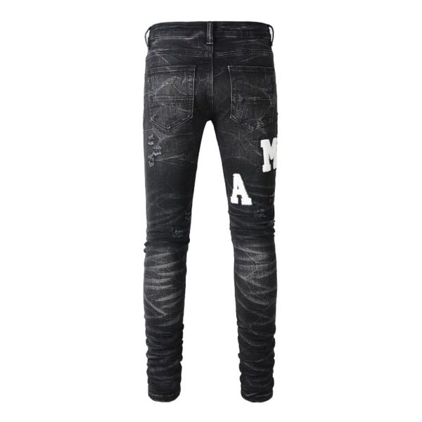 Calça Amiri Jeans Skinny com Logo Bordado "Preta" - Imagem 2