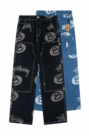 Calça Jeans Stussy stock 8 ball carpenter