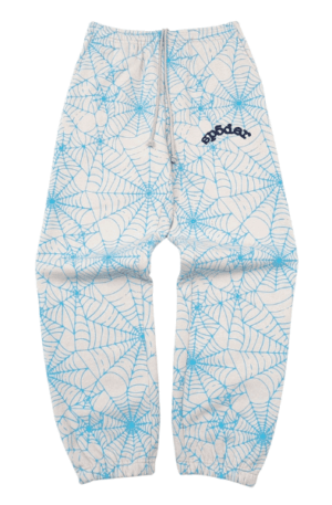 Calça Moletom Sp5der AOP Web Sweatpants Cream Blue