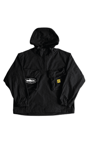 Jaqueta Corteiz Alcatraz Sun & Rain Windbreaker (Preto)