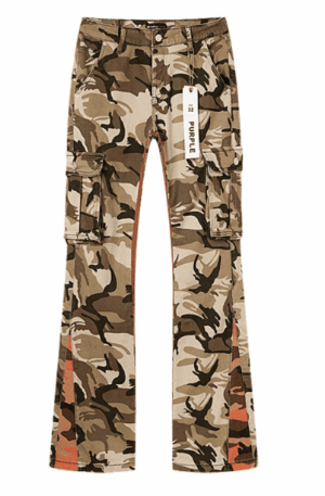 Calça Jeans Purple Brand Camuflada Flare (Laranja)