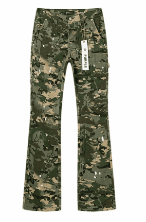 Calça Jeans Purple Brand Camuflada Flare (Verde Claro)