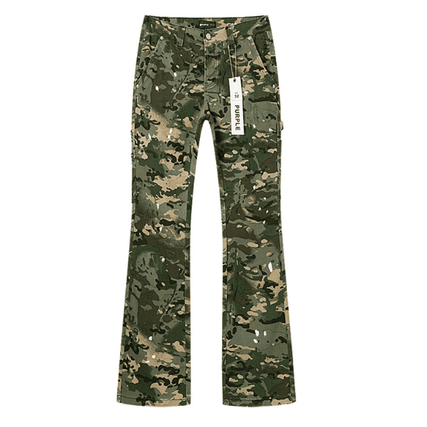 Calça Jeans Purple Brand Camuflada Flare (Verde Claro)