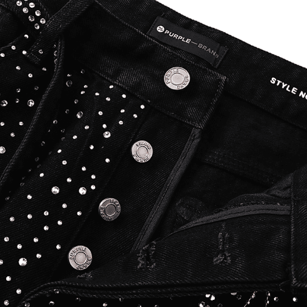 Short Jeans Purple Brand decorados com strass (Preto) - Imagem 4