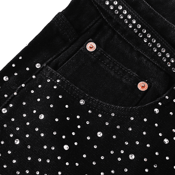 Short Jeans Purple Brand decorados com strass (Preto) - Imagem 6