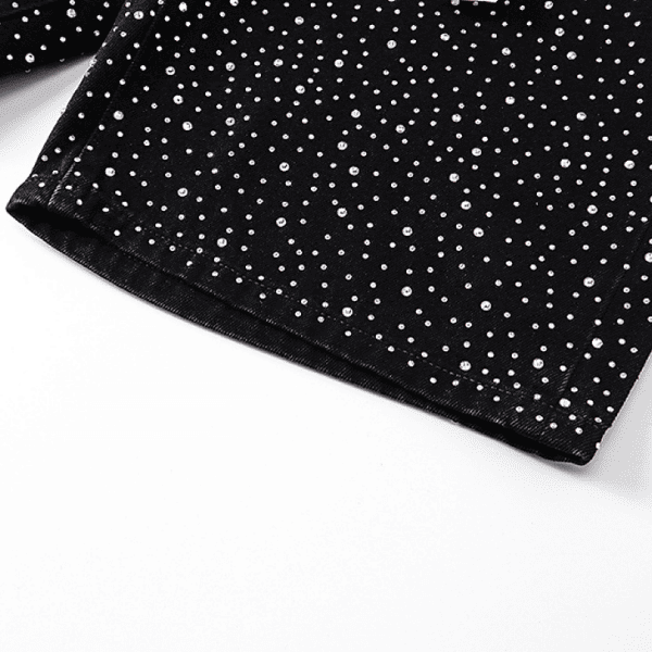 Short Jeans Purple Brand decorados com strass (Preto) - Imagem 7
