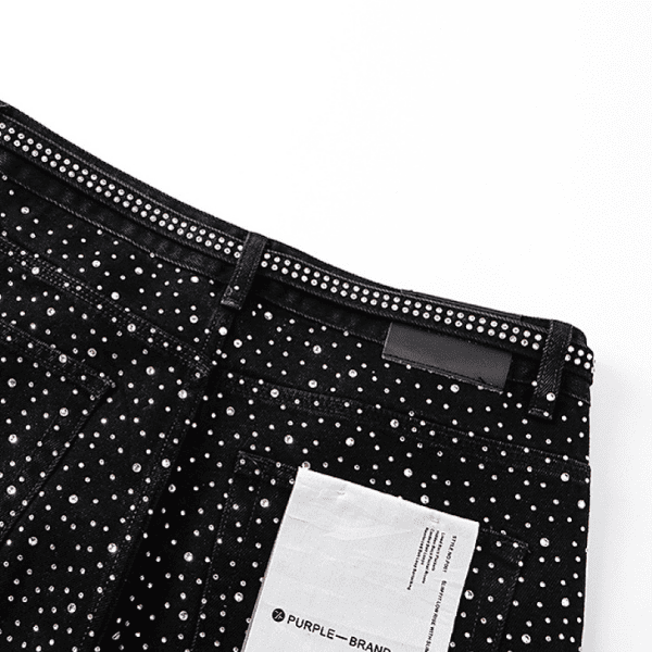 Short Jeans Purple Brand decorados com strass (Preto) - Imagem 8