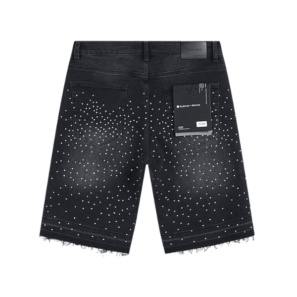 Short Jeans Purple Brand decorados com Cruz e strass - Imagem 3