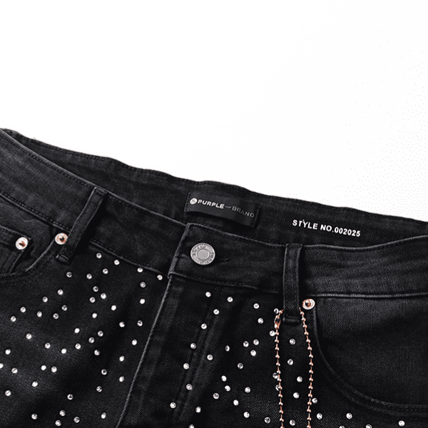 Short Jeans Purple Brand decorados com Cruz e strass - Imagem 5