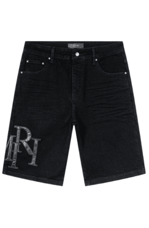 Short Amiri Logo Couro(Preto)