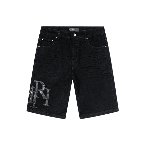 Short Amiri Logo Couro(Preto)
