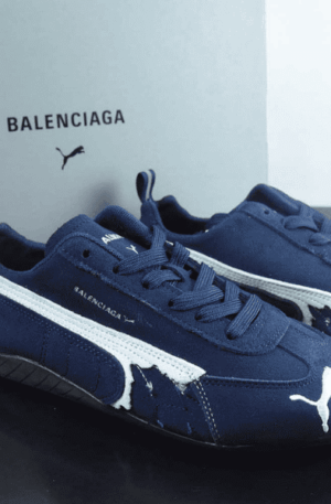 Tênis Balenciaga x Puma Speedcat Suede Distressed (Azul)