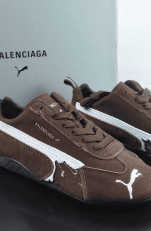 Tênis Balenciaga x Puma Speedcat Suede Distressed (Marrom)
