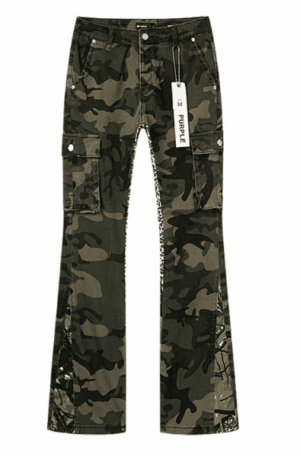 Calça Jeans Purple Brand Camuflada Flare (Verde)