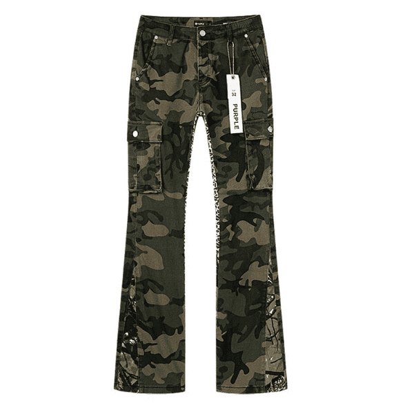 Calça Jeans Purple Brand Camuflada Flare (Verde)