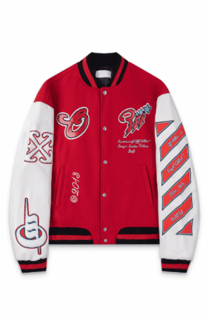 Jaqueta Varsity Off-White Patchwork