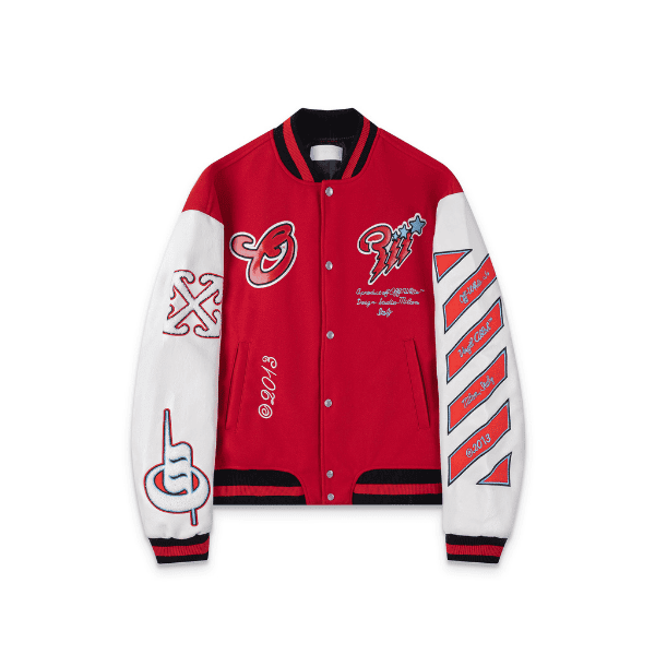 Jaqueta Varsity Off-White Patchwork