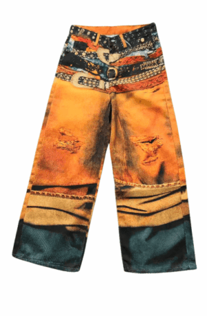 Calça Jeans Acne Studios Trompe L'Oeil Belt Print