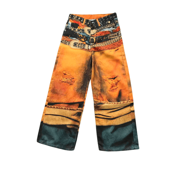 Calça Jeans Acne Studios Trompe L'Oeil Belt Print