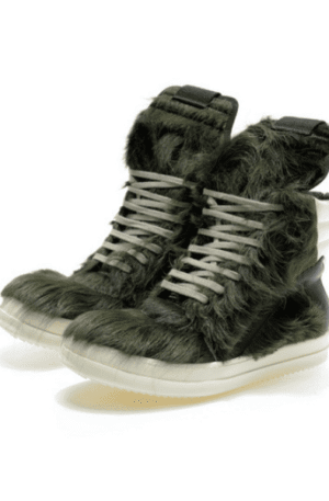 Tênis Rick Owens Geobasket Fur (Verde)