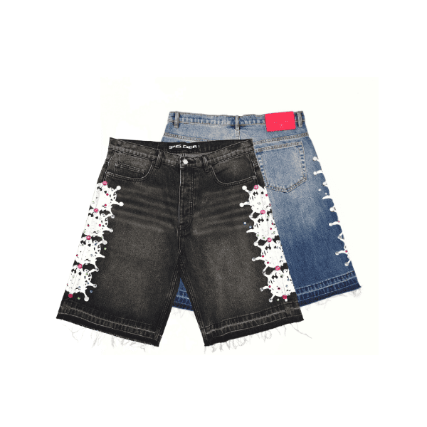Short Sp5der Web Stone Denim